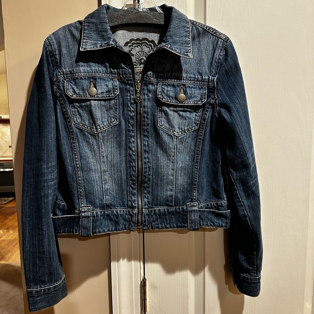 CAbi Reversible Denim Jacket Size S